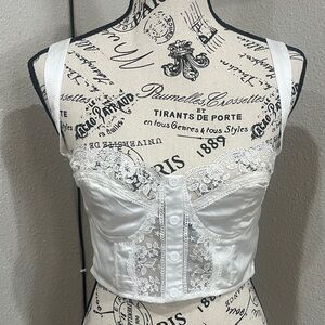 Princess Polly Cream Bustier with Lace size 4